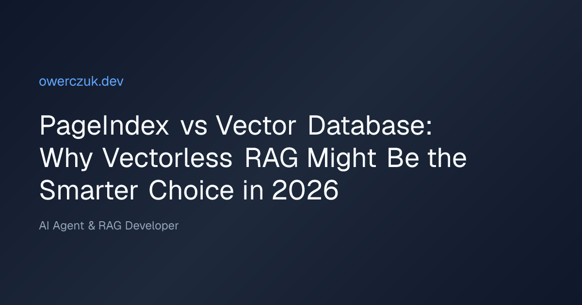PageIndex vs Vector Database: Why Vectorless RAG Might Be the Smarter ...